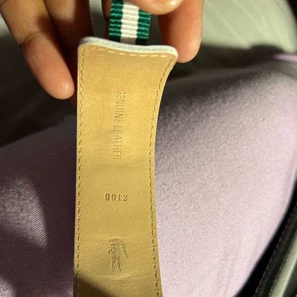 Leather Lacoste white & green band watch - Picture 2 of 3